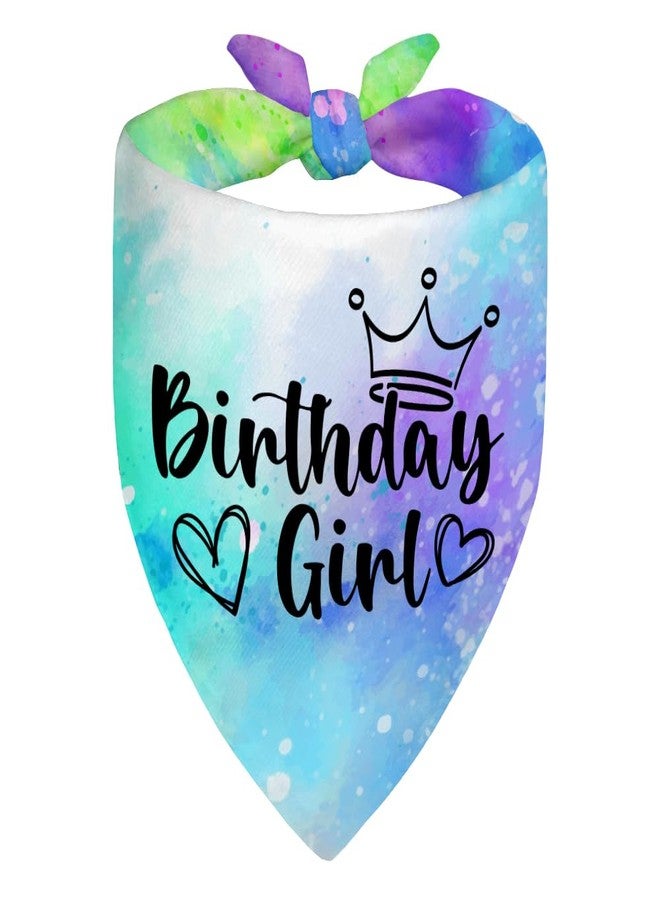 ZBBFSCSB Birthday Girl Colorful Dog Bandana, Cute First Birthday Pet Scarf Photo Prop, Puppy Birthday Party Puppy Scarf Accessory Decoration for Dogs Lover, Birthday Gifts for Dog Girl - Image 1